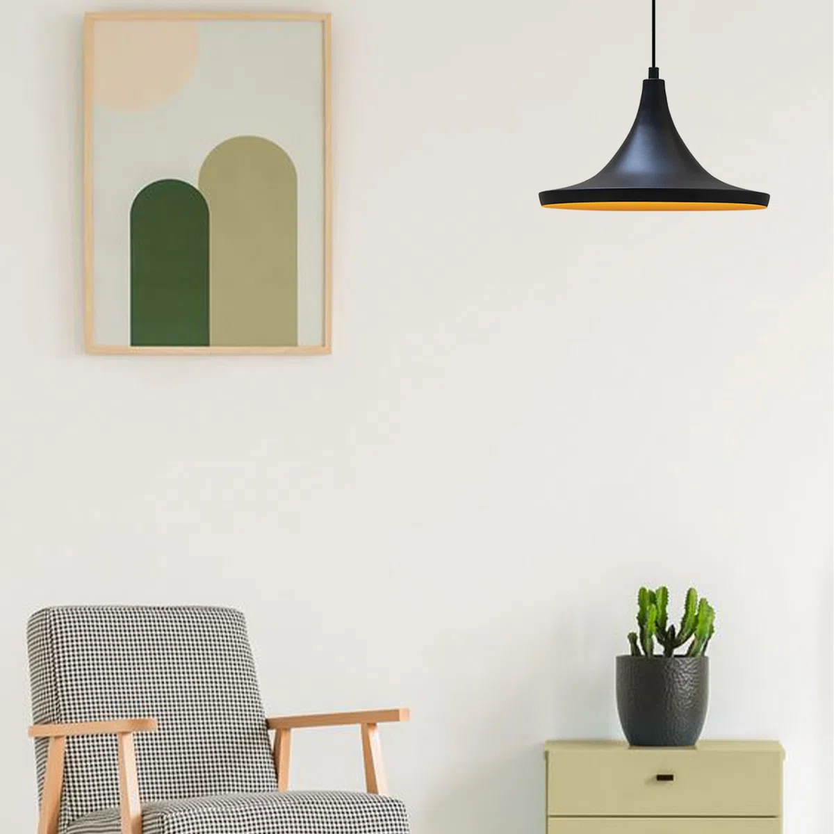 bamyum Genisy Pendelleuchte 31 cm Hängelampe Metall E27 Moderne Innen Esstisch Lampe, Skandinavisch Pendellampe für Schlafzimmer Wohnzimmer Küche Esstisch, Schwarz Küchenlampe Hängend