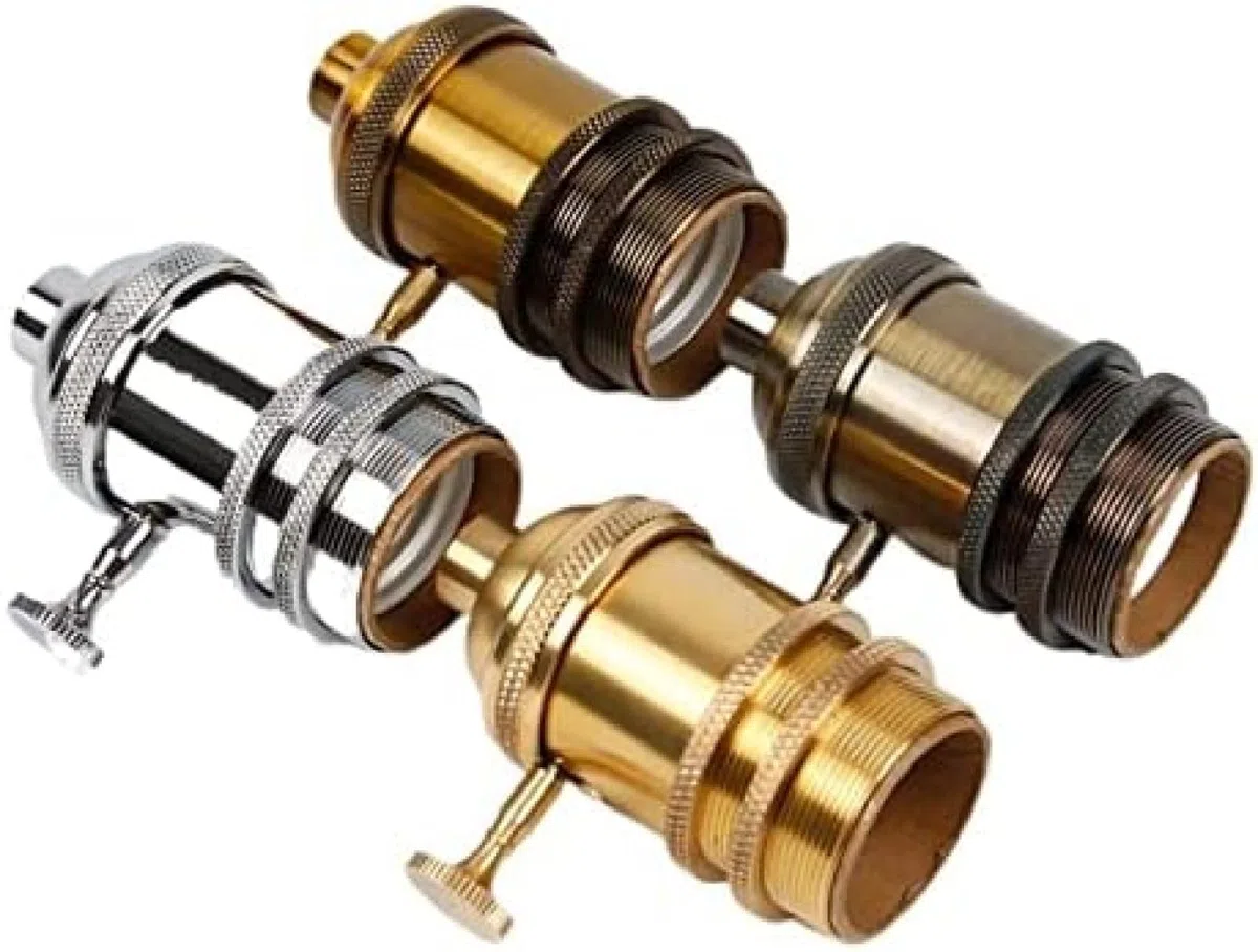 Lampensockel E27 Industrielampenfassung Schraube Lampenfassung Aluminium Retro Anhängerbeschläge Lustre Lampenfassungen Vorrichtung Vintage DIY Lampenfassungen,Grüne Bronze,10 Stück,Pleasant63