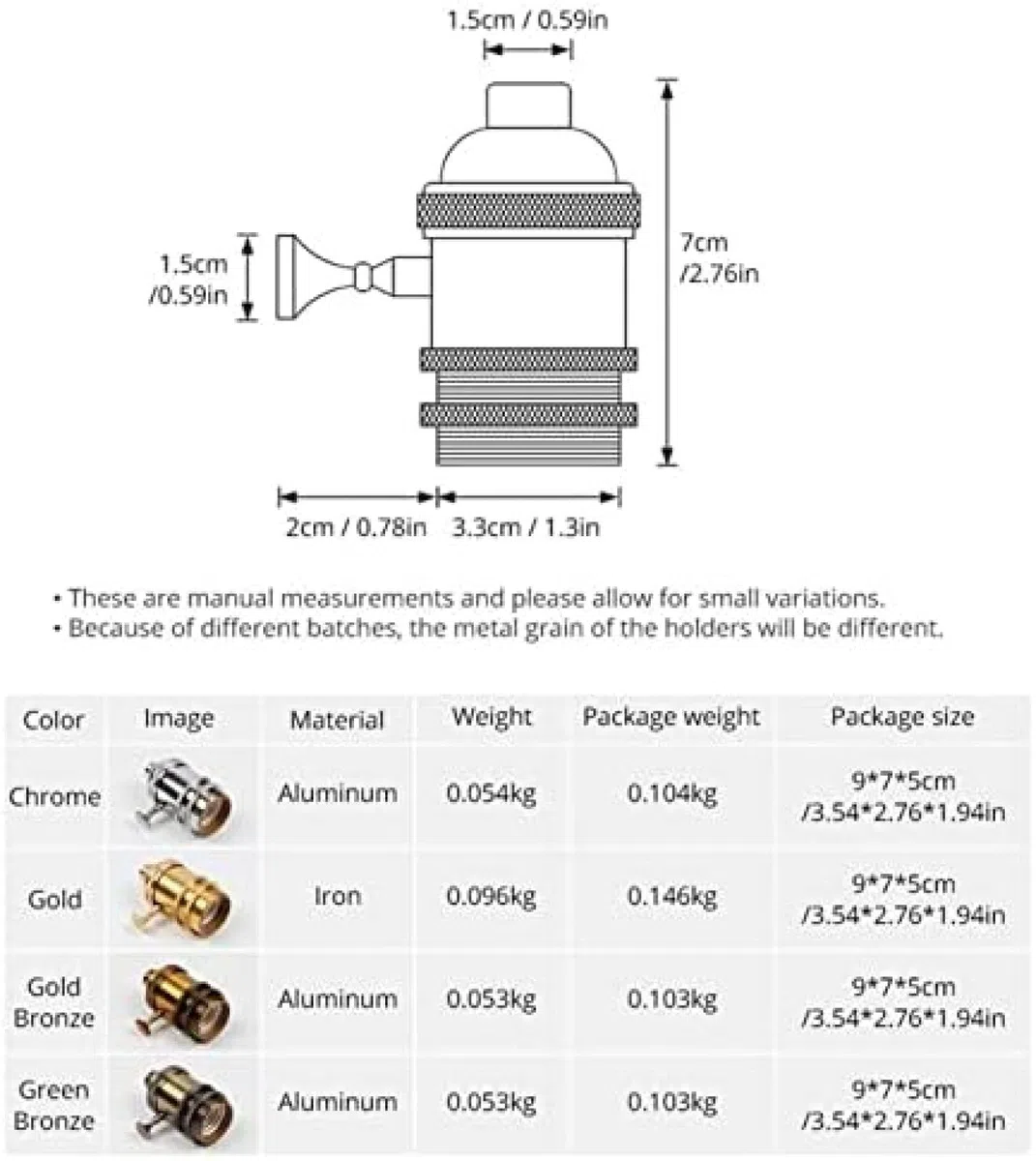 Lampensockel E27 Industrielampenfassung Schraube Lampenfassung Aluminium Retro Anhängerbeschläge Lustre Lampenfassungen Vorrichtung Vintage DIY Lampenfassungen,Grüne Bronze,10 Stück,Pleasant63