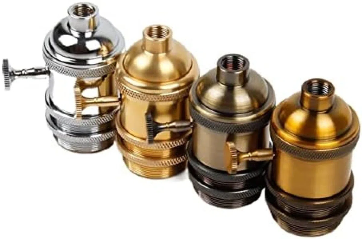 Lampensockel E27 Industrielampenfassung Schraube Lampenfassung Aluminium Retro Anhängerbeschläge Lustre Lampenfassungen Vorrichtung Vintage DIY Lampenfassungen,Grüne Bronze,10 Stück,Pleasant63