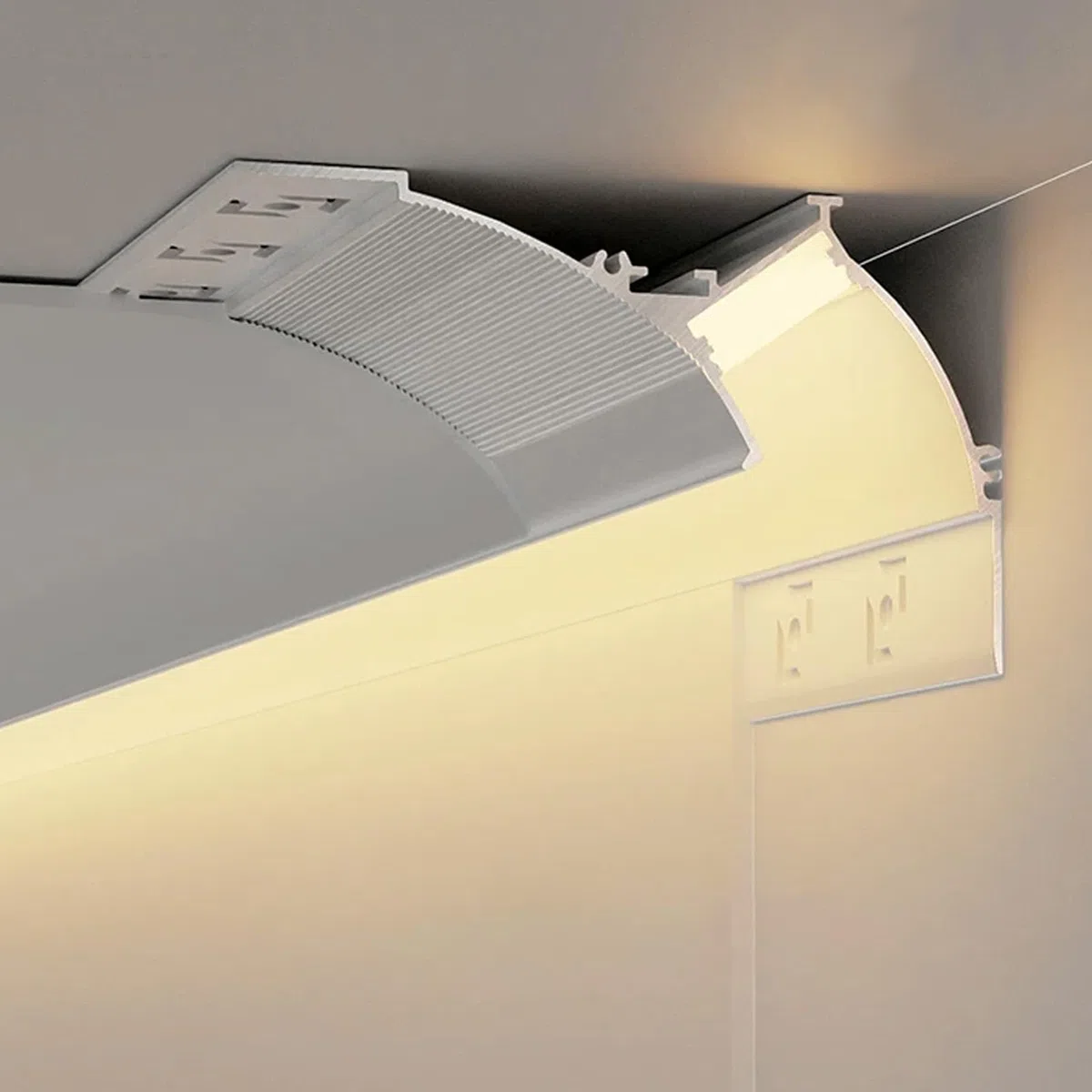 LED-Deckenleiste für indirekte Beleuchtung, 2,4 m Aluminium-Lineark, moderne weiße Deckenverkleidung für Heimdekoration, ideal für modernes Beleuchtungsdesign, 2,4 m Eleganz