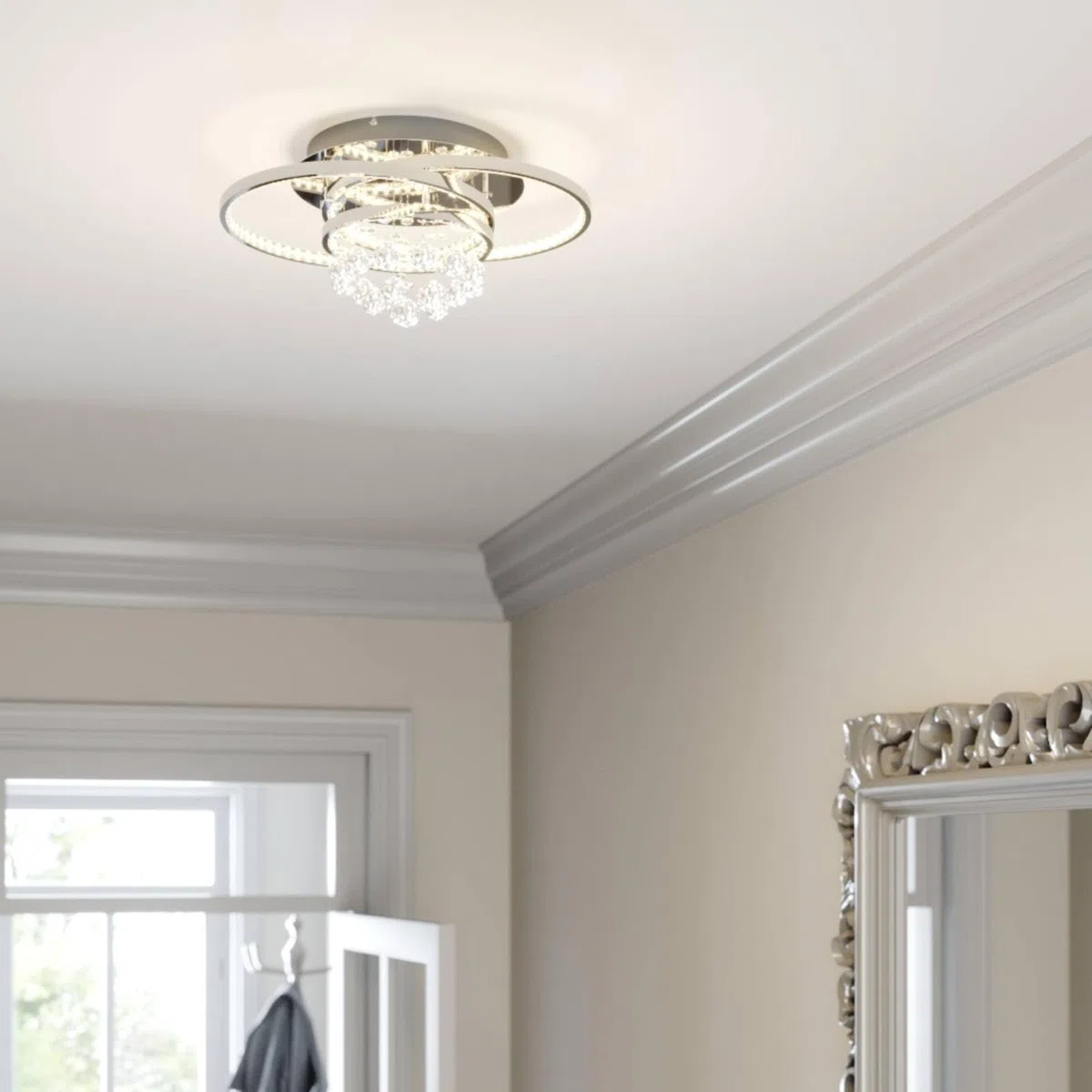 Lucande LED Deckenlampe Kristall dimmbar, Kronleuchter Deckenleuchte 37,8W Wohnzimmerlampe Schlafzimmerlampe Esszimmerlampe Büro Flurlampe