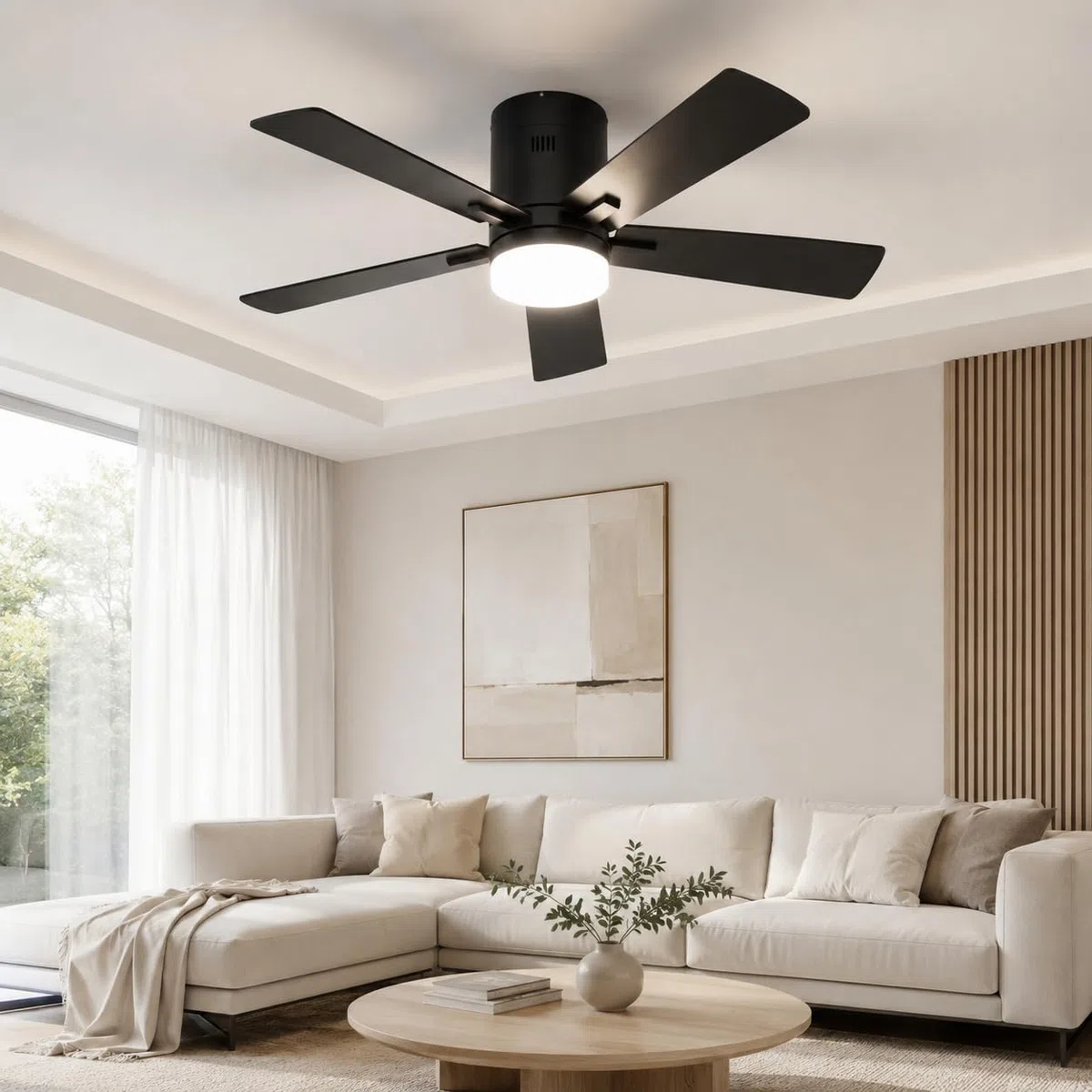 Deckenventilator mit LED Licht, 5-Flügel, leise, Sommer/Winter Modus