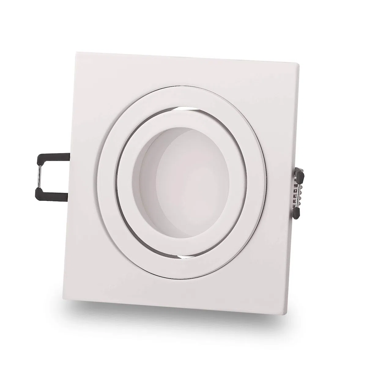 10x LED Einbaustrahler Set eckig weiß 5 Watt kaltweiß 230 Volt flach (30mm) - Einbauleuchte schwenkbar aus Aluminium - 80mm Bohrloch Einbau-Spot Decken-Strahler