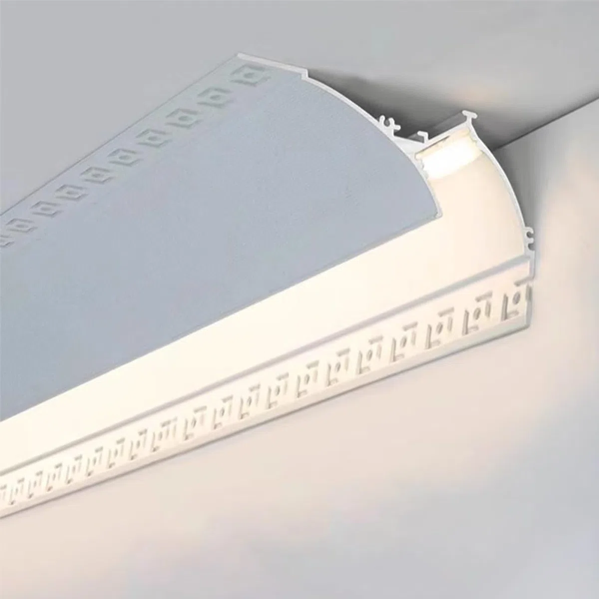 Kronenform-Einputz-Kronenformbeleuchtung for LED-Streifenlichter, Aluminium-LED-Diffusor-Kanalschiene, Innendekoration(2.4m(8ft))