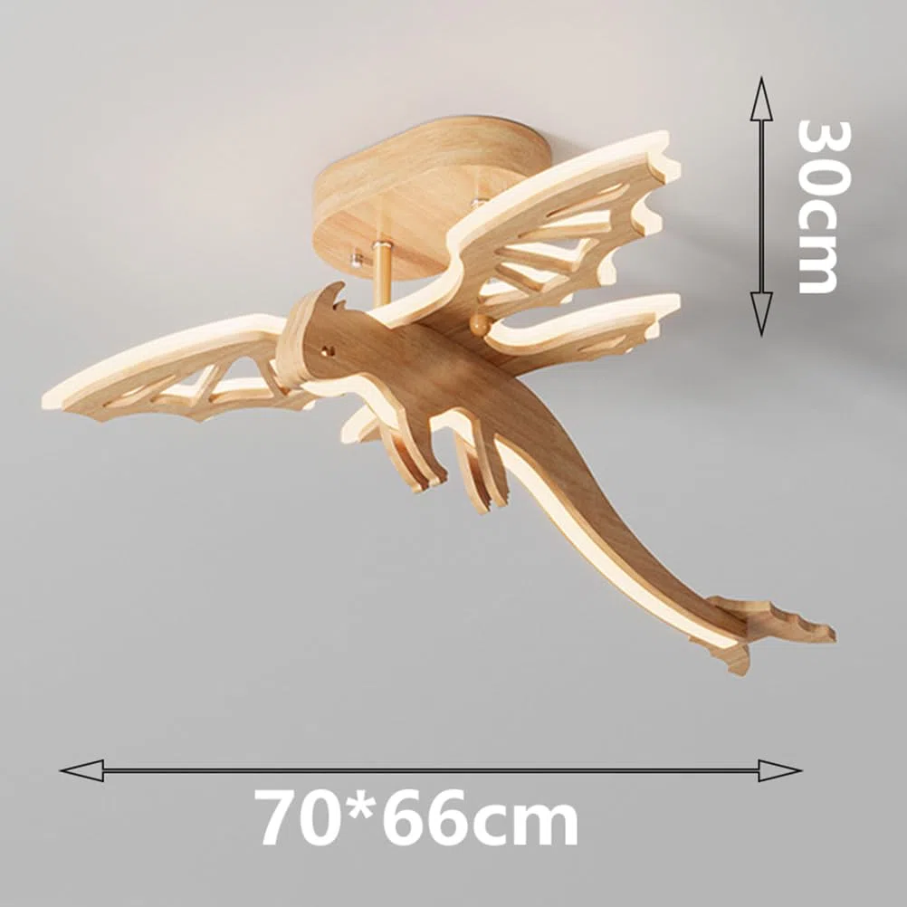 AoLa LED Holz Deckenleuchte Kinderzimmer Dinosaurier Deckenlampe Dimmbar mit Fernbedienung 3000K~6000K Babyzimmer Kronleuchter Modern Jungen Mädchen Dekorationlampe für Schlafzimmer Spielzeugzimmer