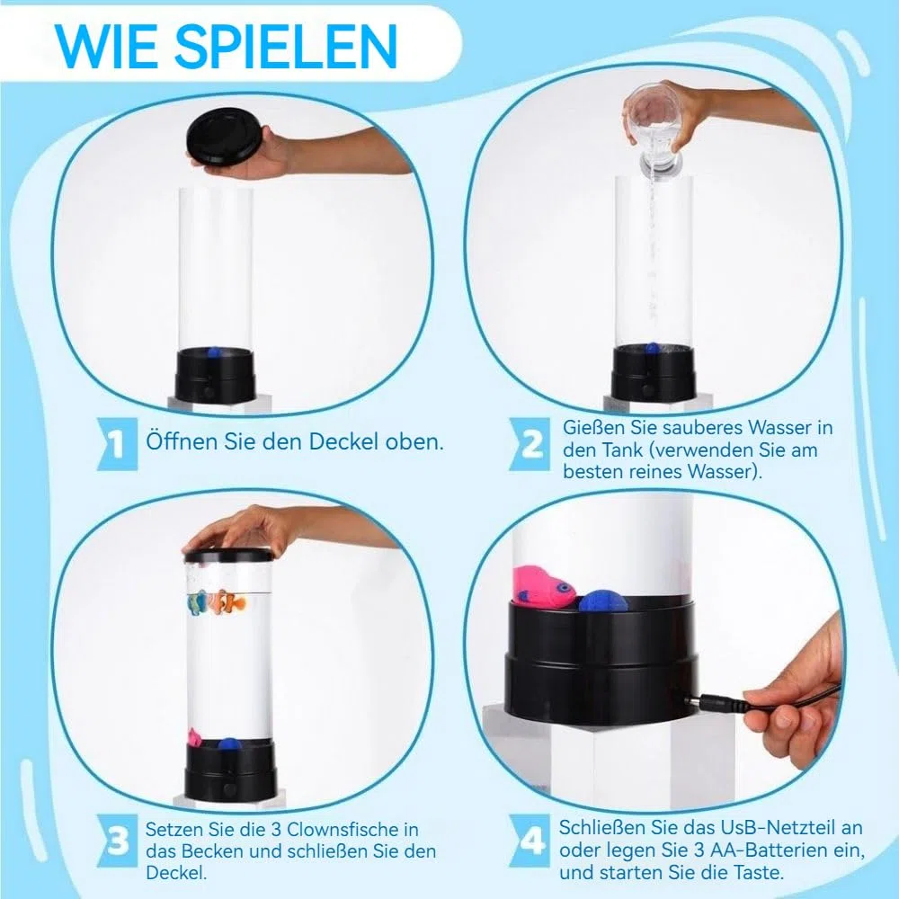 LED Bubble Fisch Lampe Säule, Aquarium Lavalampen Fischlampe, RGB Lava Lamp mit Fernbedienung, 16 Farben Und 4 Modi Lavalampe Kinder, für Büro, Zuhause, Geschenke (Schwarz)