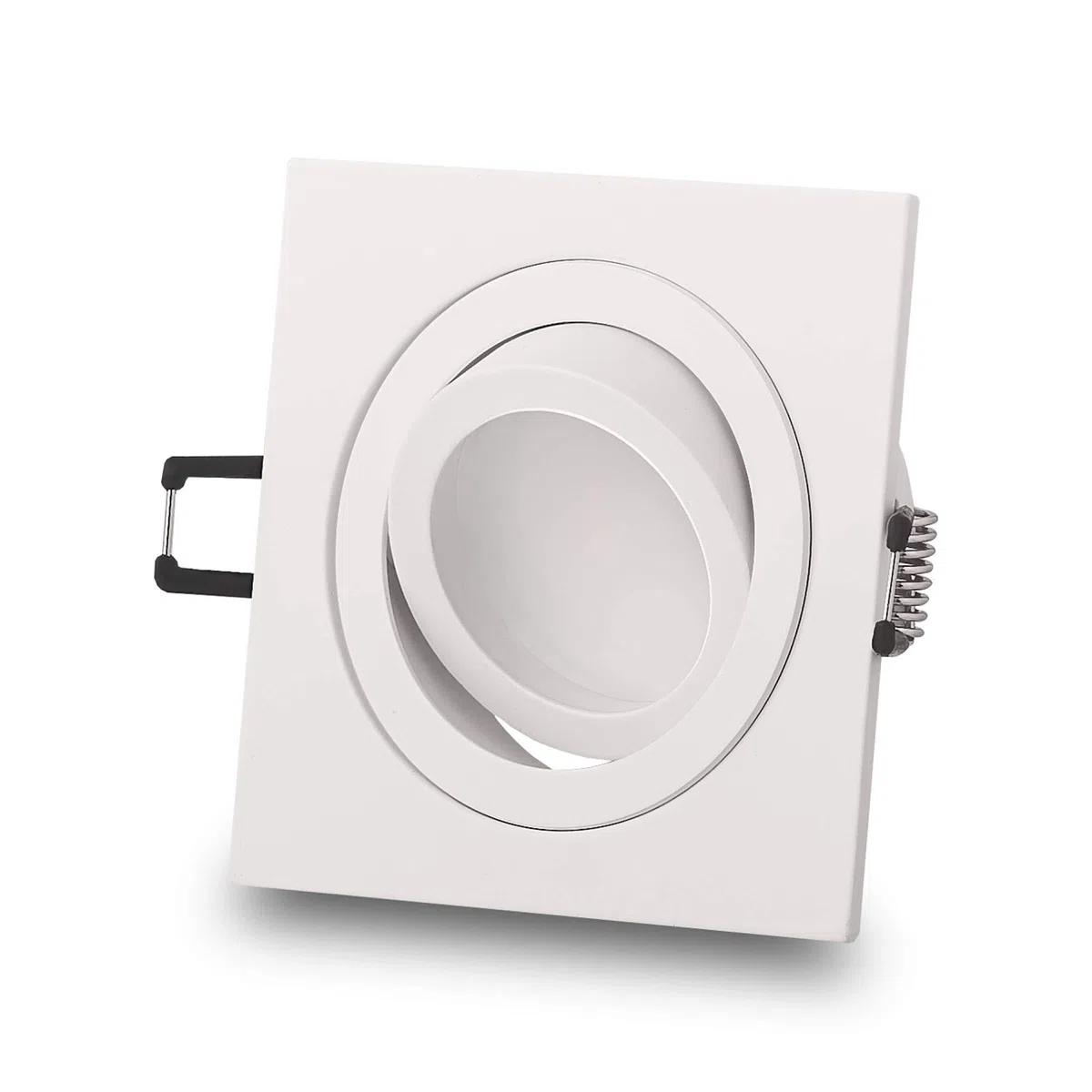 10x LED Einbaustrahler Set eckig weiß 5 Watt kaltweiß 230 Volt flach (30mm) - Einbauleuchte schwenkbar aus Aluminium - 80mm Bohrloch Einbau-Spot Decken-Strahler