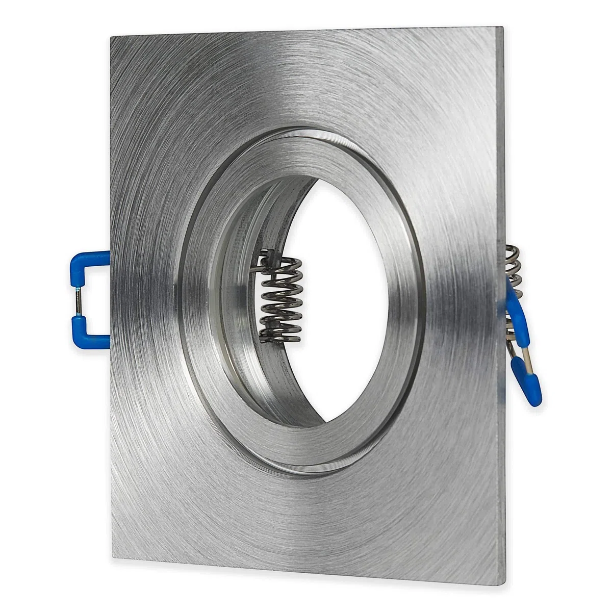 10x LED Einbaustrahler Set IP44 Silber mit Feinschliff 7 Watt warmweiß 230V - GU10 Einbau-spot für Bad Dusche außen als Deckenleuchte Decken-Strahler - Einbauleuchte 60mm Bohrloch