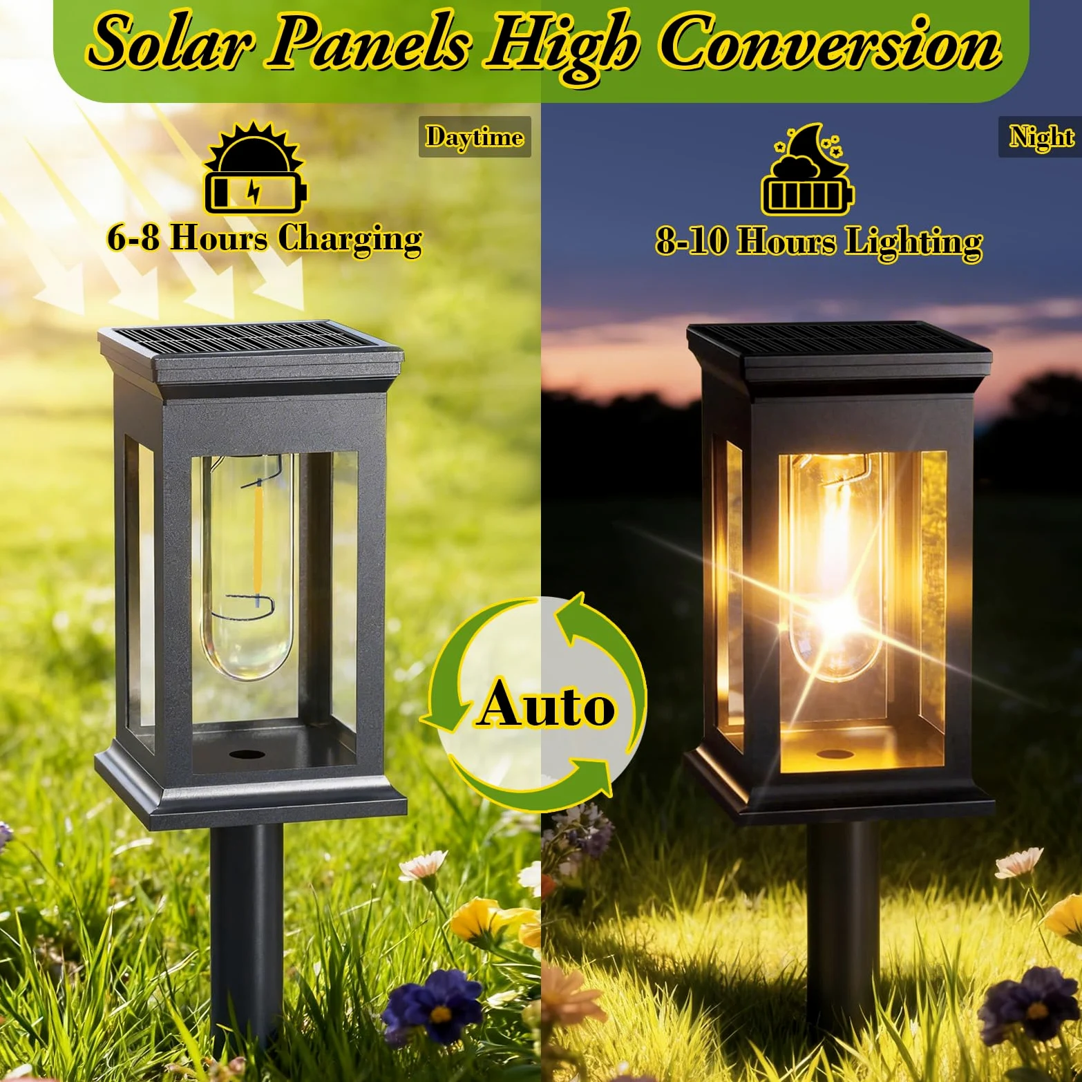 Akynite 4 Stück Solarlampen für Außen Garten Warmweiß, IP65 wasserdichte Solar Gartenleuchten, 3 verstellbaren Höhen, Solarleuchten für Außen Garten Terrasse Weg Rasen Gartendeko