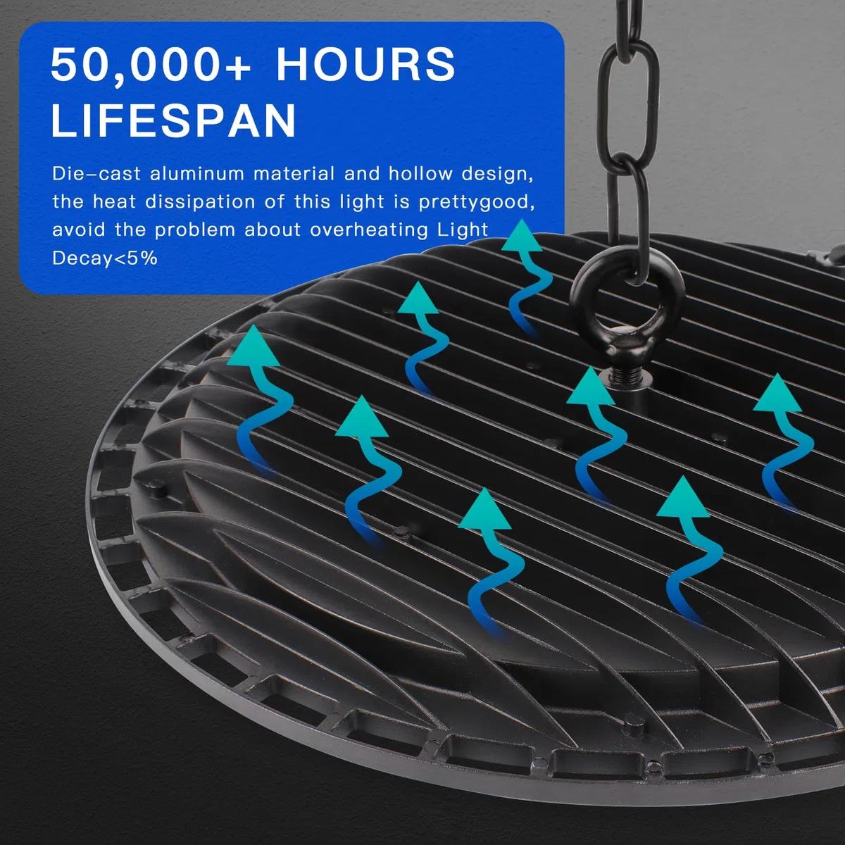 200W LED UFO Industrielampe, 6000K Kaltweiß Hallenstrahler 20000LM, UFO LED Werkstattlampe, IP65 Wasserdichte UFO High Bay Licht für Fabriken,Garage,Lagerhaus