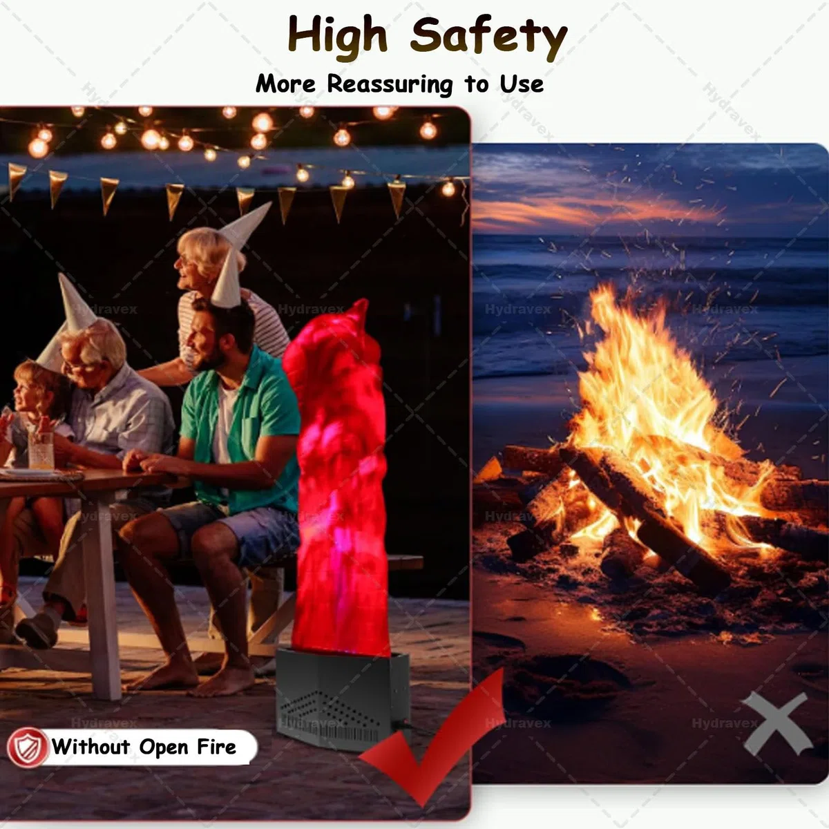Künstliches Feuerflammenlicht mit 36 ​​LED-Licht, 1,5 m, 1,8 m, 2 m, künstliche simulierte Flammenlampe mit Fernbedienung, Atmosphäreneffekt für Bühnen-Halloween-DJ-Partybeleuchtung 2m/6.56ft