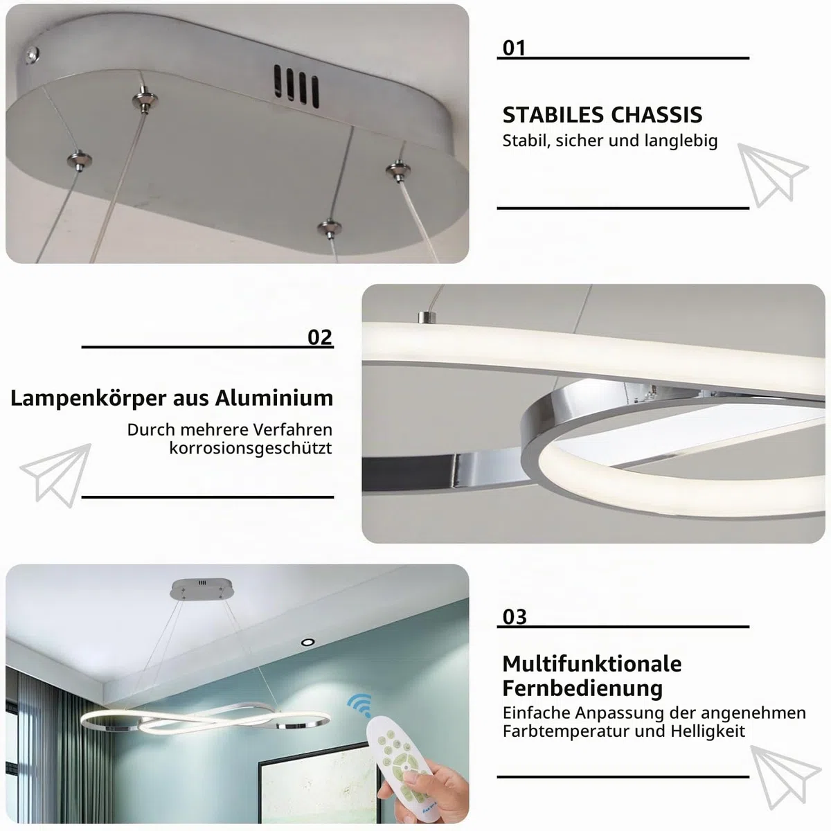 Moderner Kronleuchter, LED Kronleuchter für Die Beleuchtung von Kücheninseln, Moderne LED Pendelleuchte für Kücheninseln, Dimmbare Moderne Kronleuchter für Esszimmerleuchten mit Fernbedienung