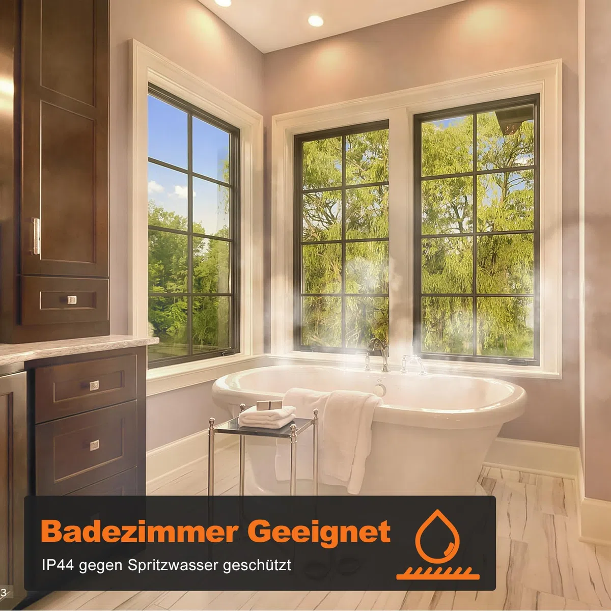 DUSKTEC LED Einbaustrahler 230V, LED Spots Deckenspots Flach 7W Warmweiß, IP44 Einbauleuchte Decke für Bad, 68-90mm Lochmaß, Einbauspots für Badezimmer Küche Wohnzimmer, 10er Set