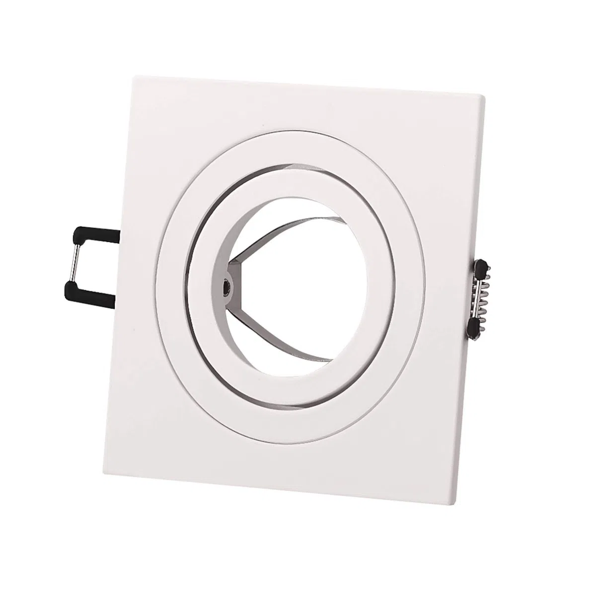 10x LED Einbaustrahler Set eckig weiß 5 Watt kaltweiß 230 Volt flach (30mm) - Einbauleuchte schwenkbar aus Aluminium - 80mm Bohrloch Einbau-Spot Decken-Strahler