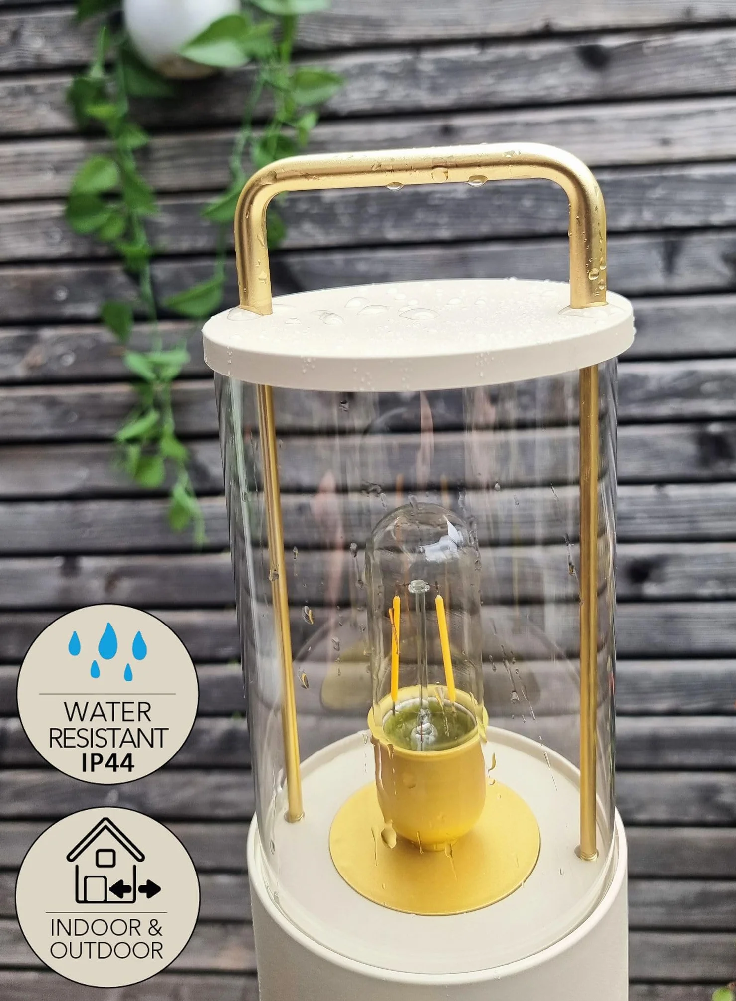 Coen Bakker LED Laterne Tischlampe dimmbar IP44 Lampe USB Warmweiß für Innen & Außen 15x11 cm Tischleuchte, Farbe:Sand