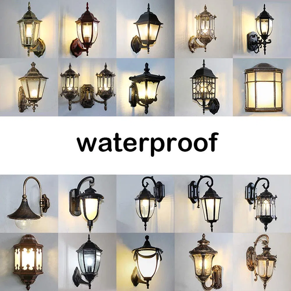 wasserdichte, transparente Glas-Außenlaterne, europäischer Stil, Retro-Wandleuchte, Tradition Victoria, antike Wandleuchte, E27, Dekoration, Beleuchtung für Flur, Garten, Balkon