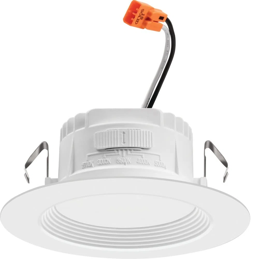 Juno RB4 SWW5 CP6 MW M2 RetroBasics Downlight Trim Kit, umschaltbare LED Weiß, Leitblechverkleidung, umschaltbare CCT, 2700K, 3000K, 4000K und 5000K, 10,2 cm, 6er-Pack, mattweiß