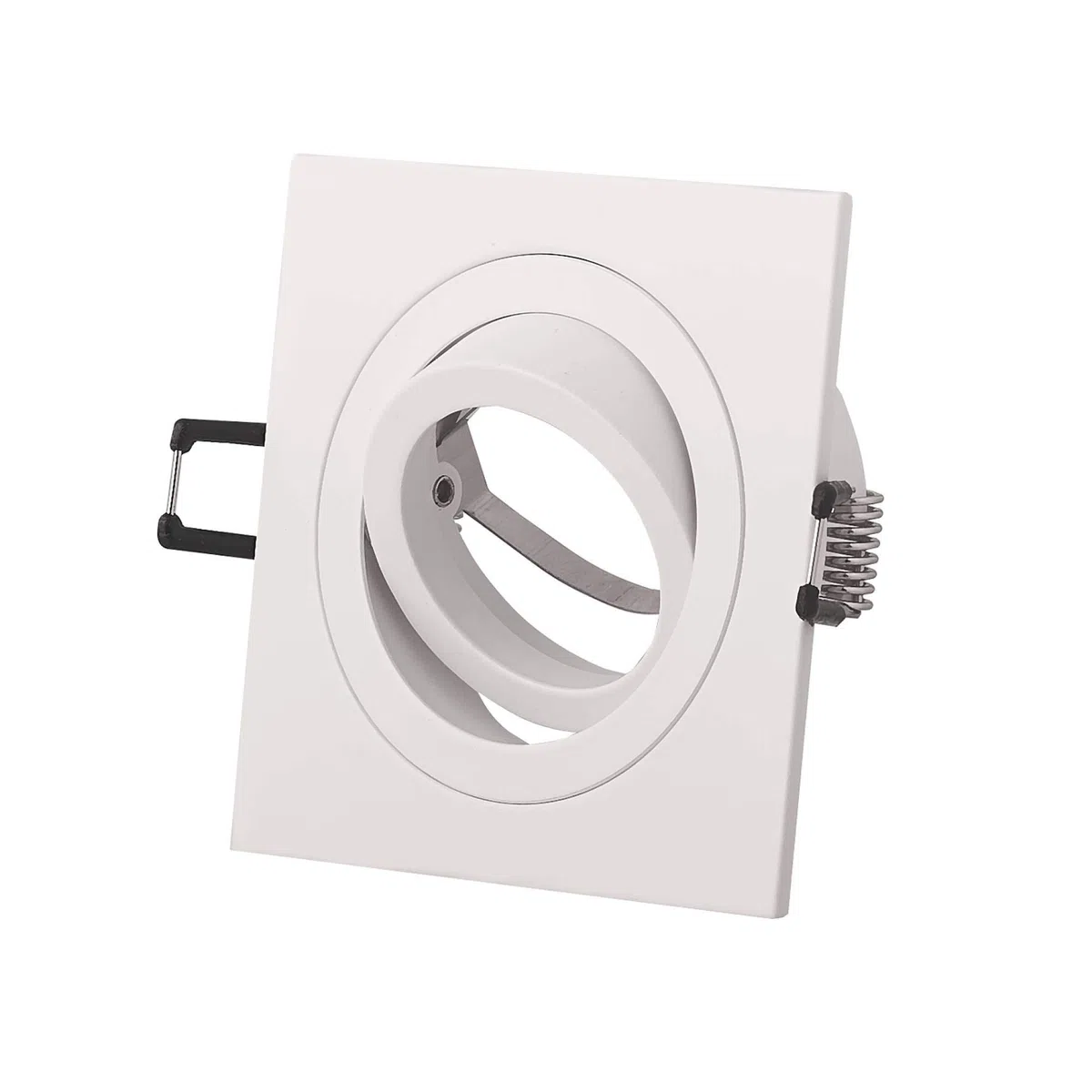 10x LED Einbaustrahler Set eckig weiß 5 Watt kaltweiß 230 Volt flach (30mm) - Einbauleuchte schwenkbar aus Aluminium - 80mm Bohrloch Einbau-Spot Decken-Strahler
