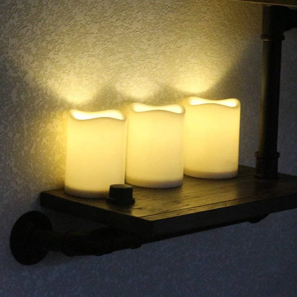 NONNO&ZGF 3 Outdoor Stück LED im Freien Wasserdichte Kerzen, Batteriebetriebene Plastikkerze mit Fernbedienung/Timer-Funktion (Warmweißes Licht) - 7,5cm X 10cm