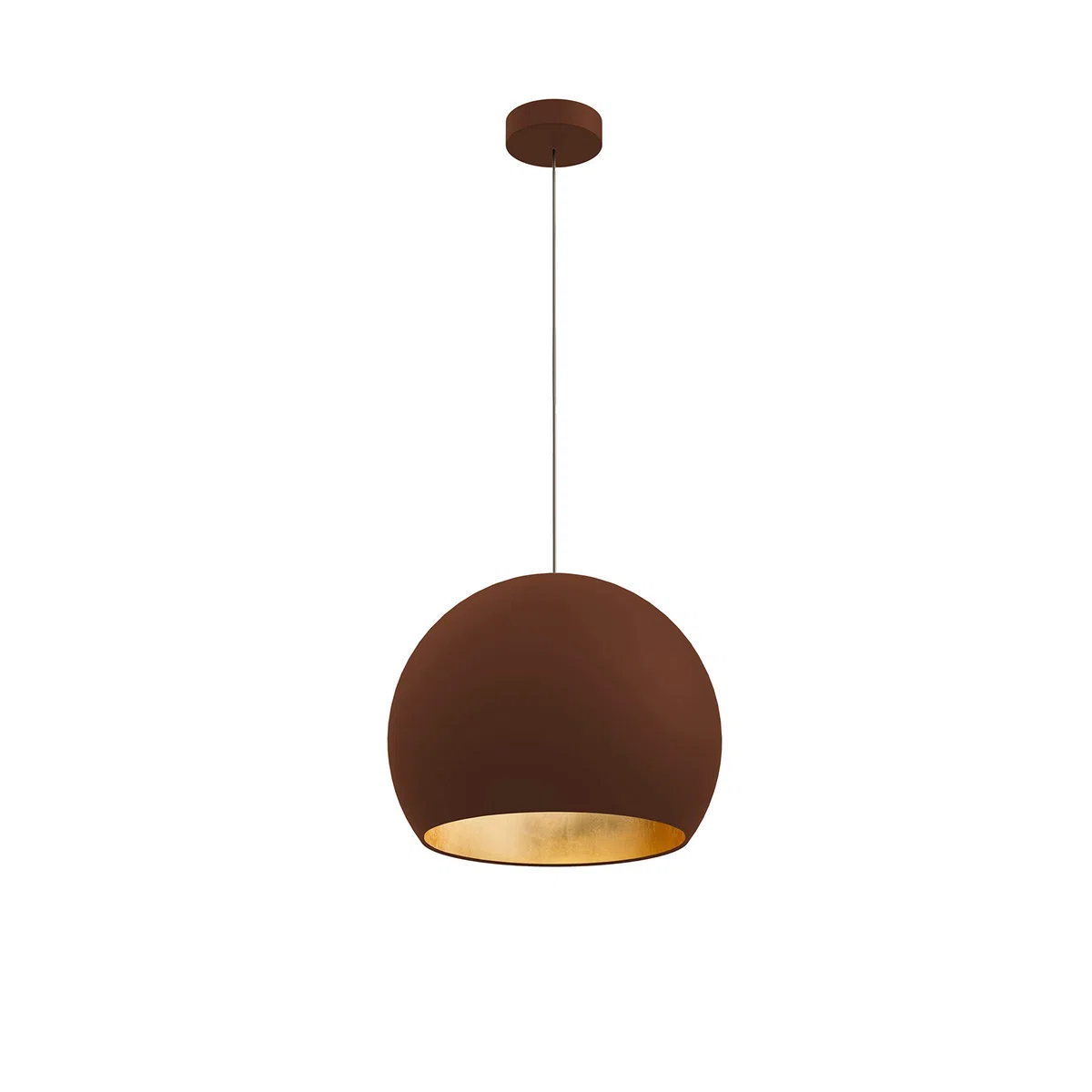 L+ Moderne Pendelleuchte, handgefertigt, Lampenschirm aus Metall E27, Küche, Wohnzimmer, Schlafzimmer, modernes Design (Corten Blattgold, Ø25 cm)