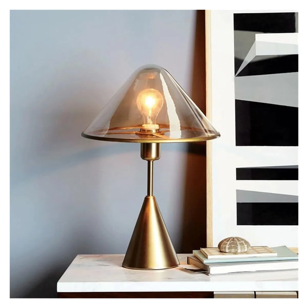 Postmoderne Tischlampe aus Metall, einfaches, kreatives, wiederaufladbares Nachtlicht aus Glas for Schlafzimmer, Nachttisch, Café-Dekoration Schreibtischlampe