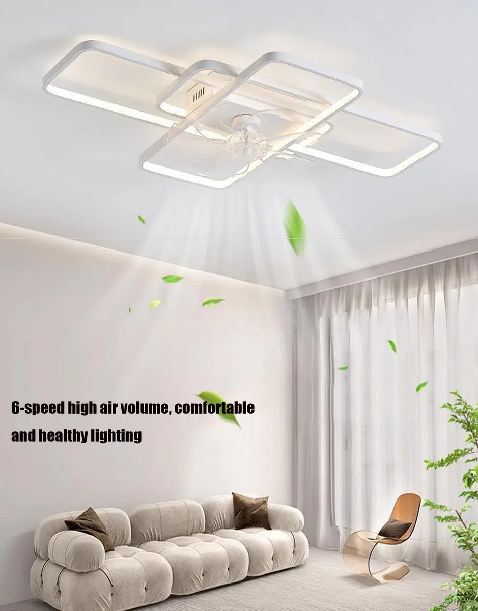 Bellastein LED Deckenventilator Mit Beleuchtung, Modern LED Deckenleuchte Mit Ventilator, Leise mit Fernbedienung und APP Dimmbare Lampe mit Ventilator für Esszimmer Schlafzimmer Licht (Weiß, L103cm)