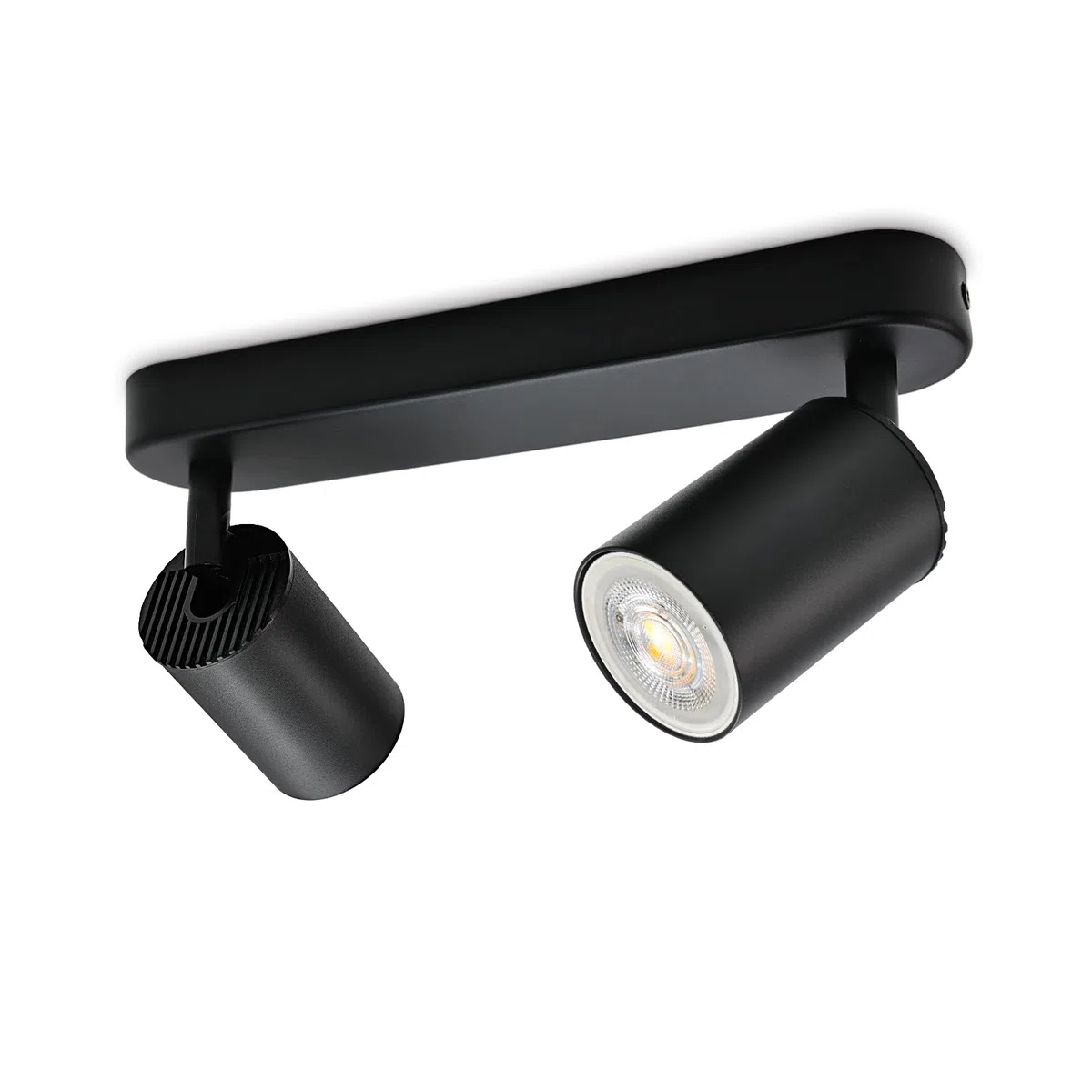 KYOTECH Deckenstrahler 2 Flammig Schwarz Spot Lampe LED Deckenleuchte Schwenkbar GU10 Deckenlampe Strahler Deckenspots Modern Flurlampe für Küche Wohnzimmer Schlafzimmer Ohne Leuchtmittel
