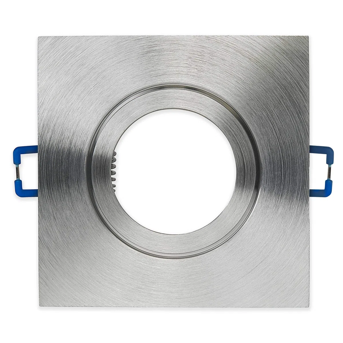 10x LED Einbaustrahler Set IP44 Silber mit Feinschliff 7 Watt warmweiß 230V - GU10 Einbau-spot für Bad Dusche außen als Deckenleuchte Decken-Strahler - Einbauleuchte 60mm Bohrloch
