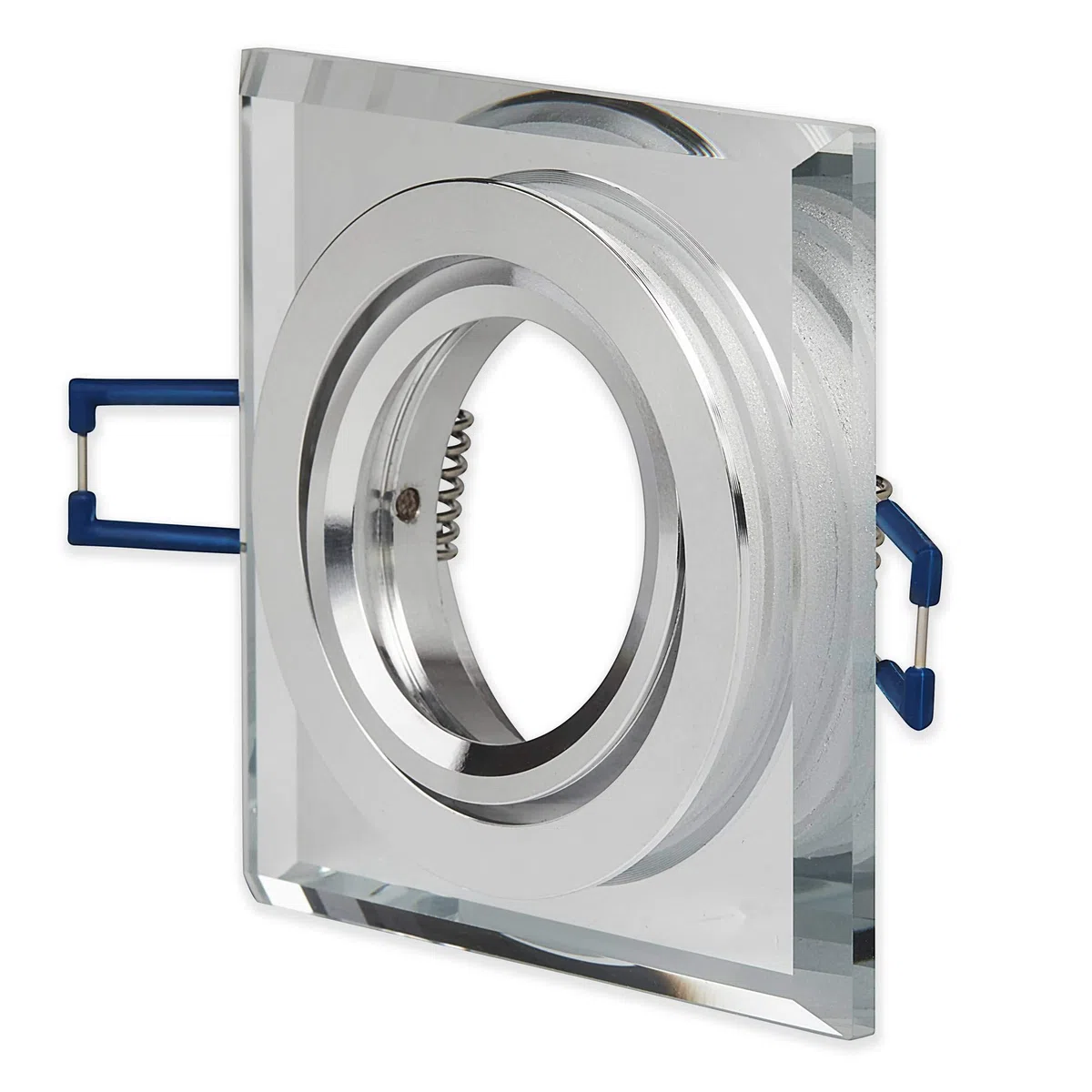 Trano 6x LED Einbaustrahler Set Glas eckig - transparent 6,5 Watt neutralweiß 230V - Einbau-Spot dimmbar schwenkbar flach als Deckenleuchte Decken-Strahler - Einbauleuchte 75-80mm Bohrloch