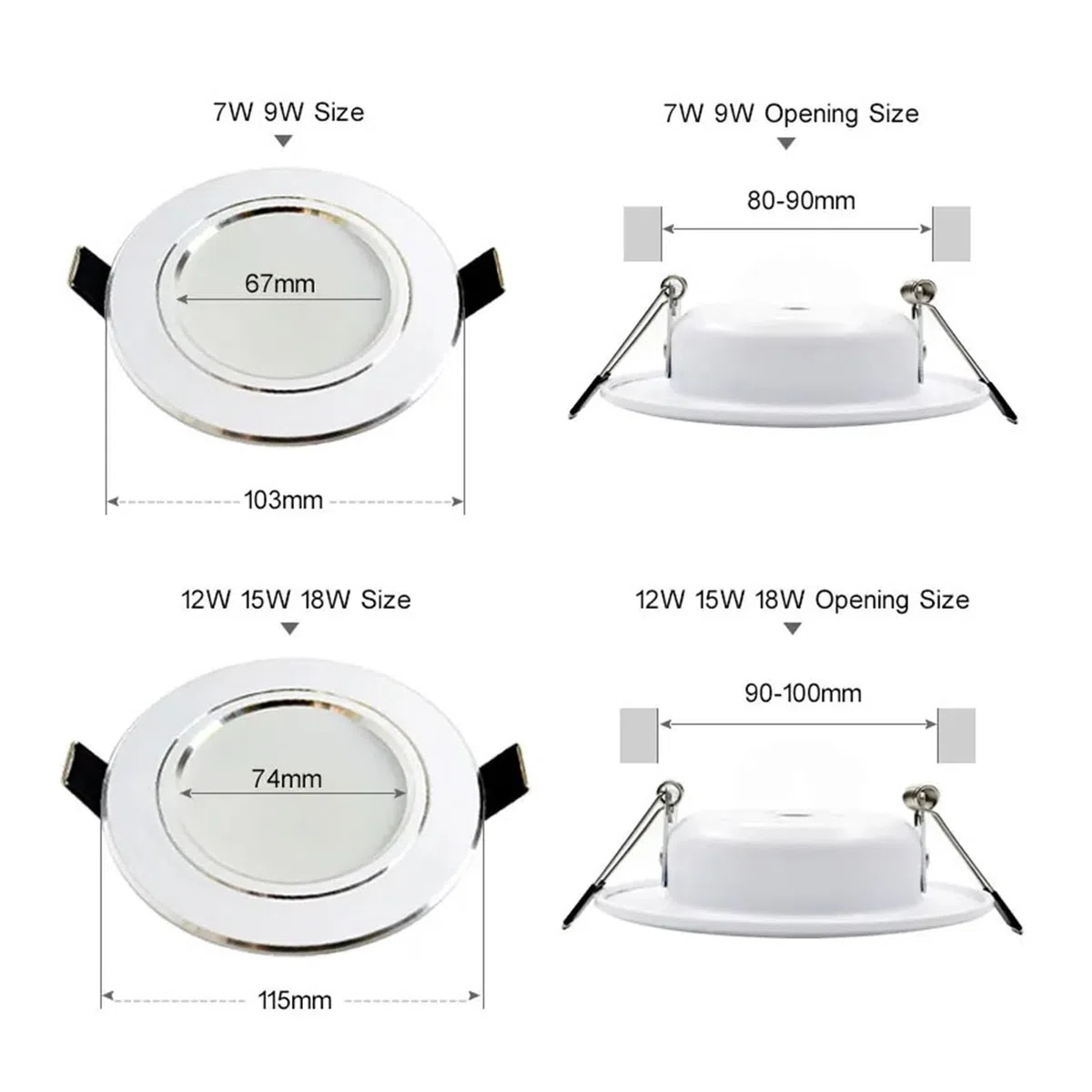 Generisch 10 Teile/los Led Downlight Lampe 3w 5w 7W 9w 12w 15w 18w 230V 110V Decke Einbau-downlights Runde Panel Licht Innen Beleuchtung