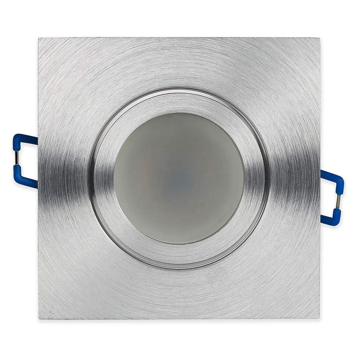 10x LED Einbaustrahler Set IP44 Silber mit Feinschliff 7 Watt warmweiß 230V - GU10 Einbau-spot für Bad Dusche außen als Deckenleuchte Decken-Strahler - Einbauleuchte 60mm Bohrloch