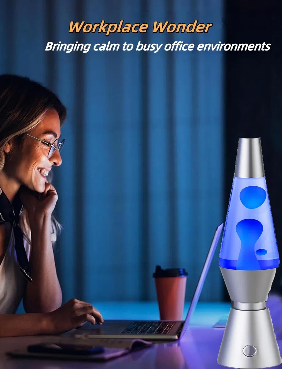 FOOING Lavalampe mit Fernbedienung, Lavalampen für Stressbekämpfung, 17 farbwechsel Stimmungslampe LED Lavalampe für Kinder Schwarz-37cm Weiß