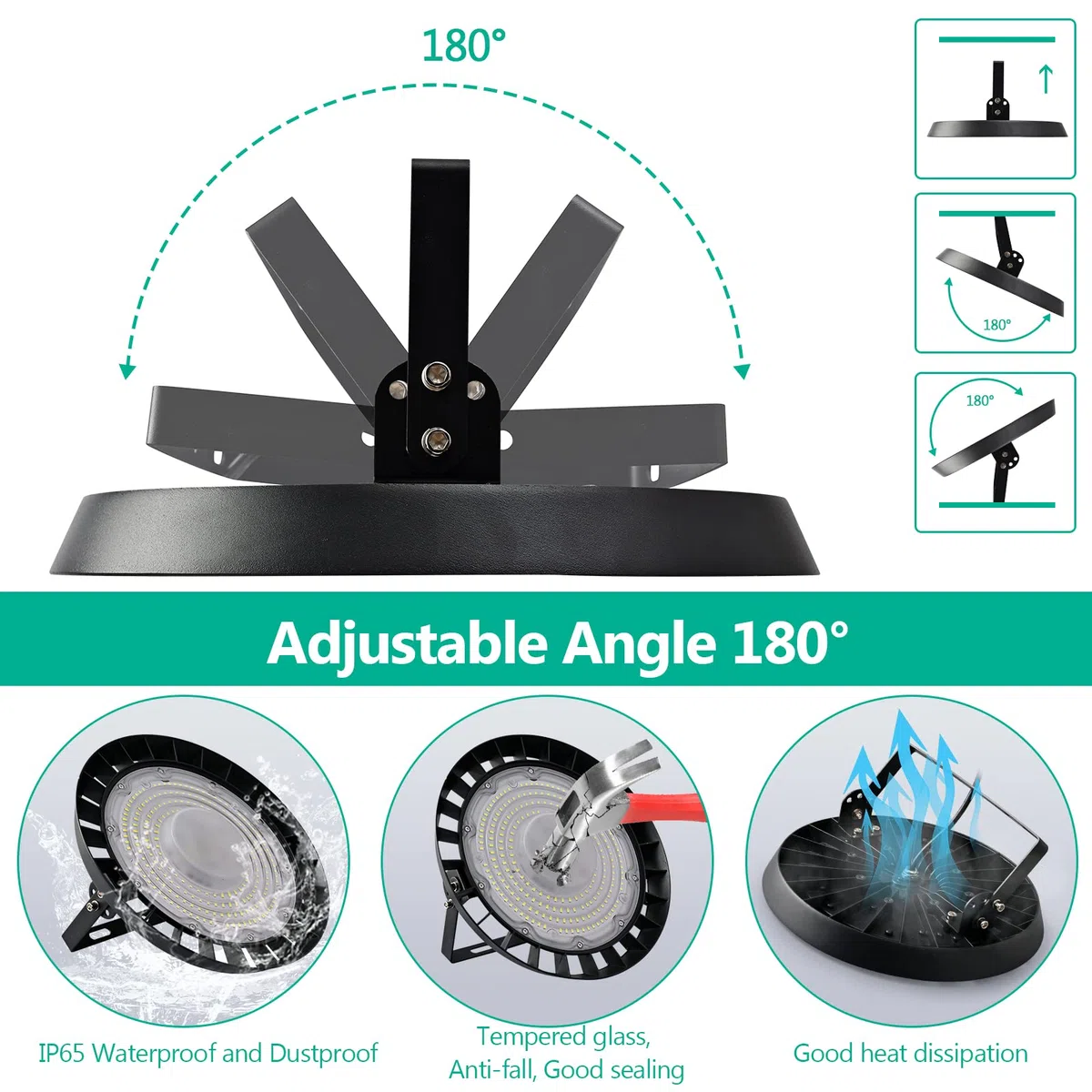 200W UFO LED Industrielampe,20000LM Led Hallenbeleuchtung,IP65 LED Hallenstrahler 6500K Industriebeleuchtung High Bay Licht für Garage,Werkstätten,Fabrik,Hallen(Kaltes Weiß-4pcs,200W)