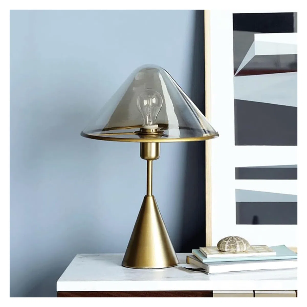 Postmoderne Tischlampe aus Metall, einfaches, kreatives, wiederaufladbares Nachtlicht aus Glas for Schlafzimmer, Nachttisch, Café-Dekoration Schreibtischlampe