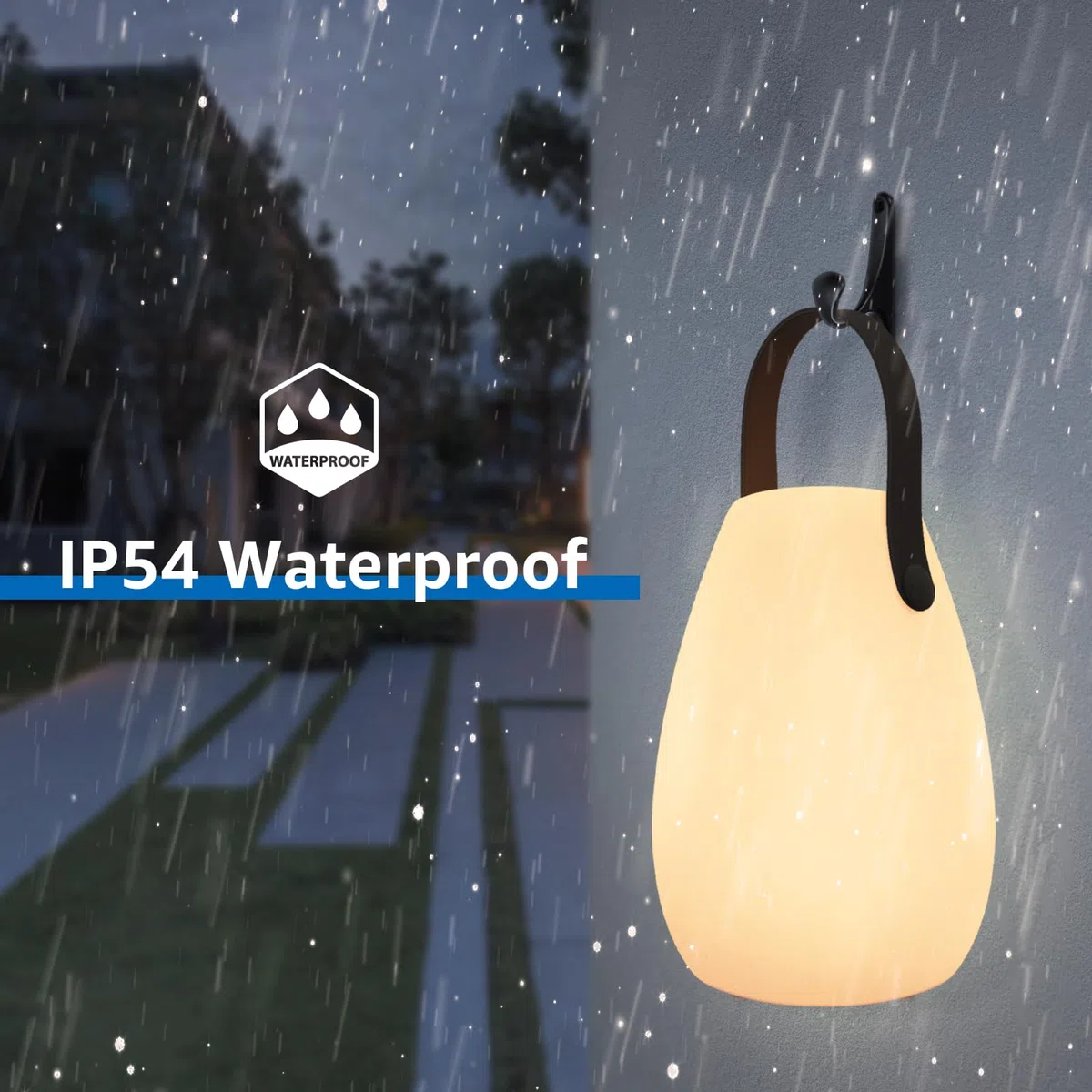 LED Akku Outdoor Lampe mit Fernbedienung Dimmbare Tischlampe Kabellos 7 Farben & Warmweiß IP44 Wasserdicht USB-C Camping Lampe für Außen, Garten, Terrasse, Esstisch, Bar 14 x 20 CM