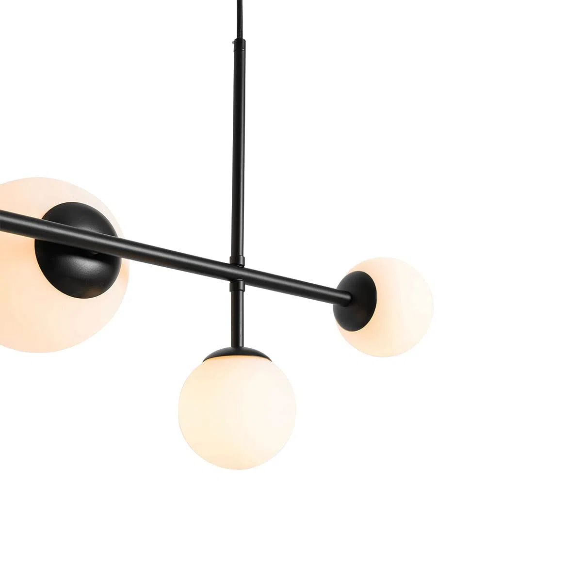 Qazqa Esstisch Modern Pendelleuchte, Pendellampe - Monaco - Schwarz, 6-flammig, 91cm, Ideal als Esszimmerlampe und