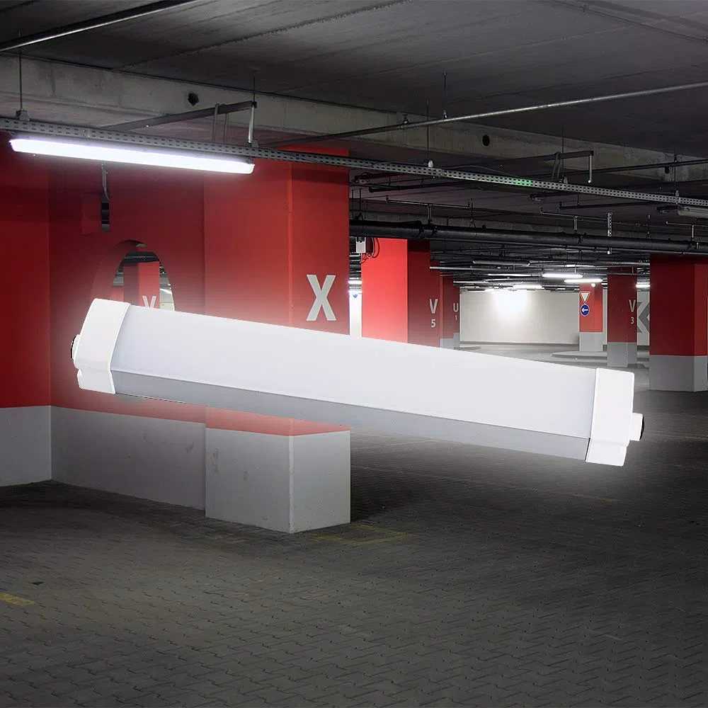 Mextronic Wannenleuchte Feuchtraumleuchte LED Feuchtraumwannenleuchte 6000K Kaltweiß 120CM 50W mit UL Langfeldleuchte, Entspricht Glühlampe: 500 Watts