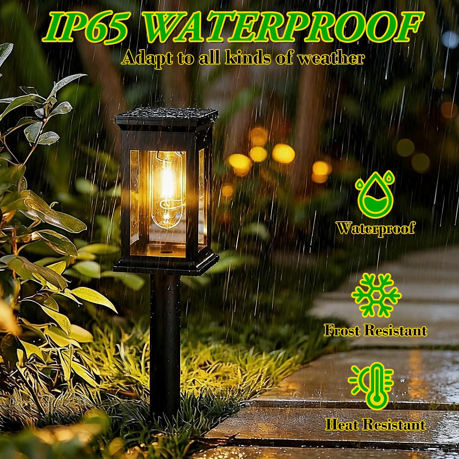 Akynite 4 Stück Solarlampen für Außen Garten Warmweiß, IP65 wasserdichte Solar Gartenleuchten, 3 verstellbaren Höhen, Solarleuchten für Außen Garten Terrasse Weg Rasen Gartendeko