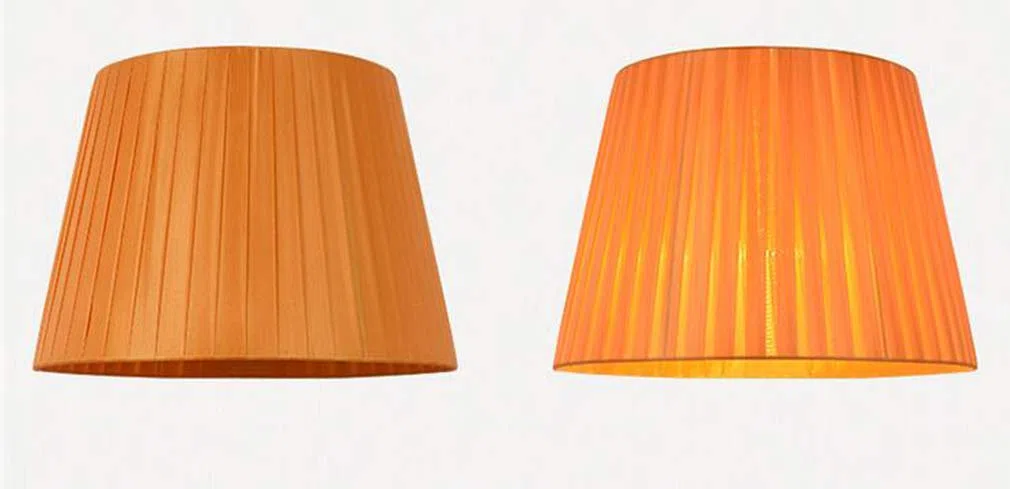 Runder, konischer Trommellampenschirm – Stoff mit Leineneffekt, E27-Tischlampenschirm – Tisch-/Stehlampe, Orange, 40 cm