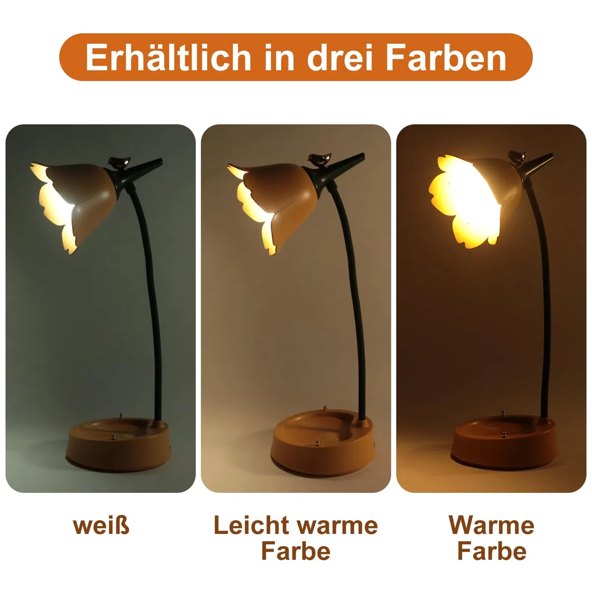 himmel Schreibtischlampe Kinder, Dimmbare LED Tischlampe mit 3 Farbtemperaturen, Wiederaufladbare Schreibtischlampe mit Touchsensor und Flexibles Arm, USB Nachttischlampe für Lesen, Lernen(rosa)