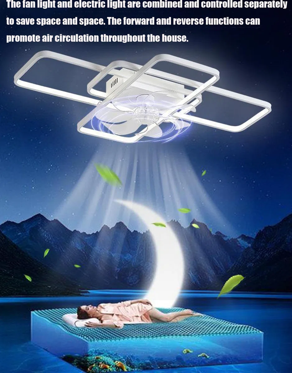 Bellastein LED Deckenventilator Mit Beleuchtung, Modern LED Deckenleuchte Mit Ventilator, Leise mit Fernbedienung und APP Dimmbare Lampe mit Ventilator für Esszimmer Schlafzimmer Licht (Weiß, L103cm)