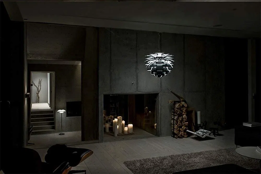Big Hanging Lamp Ball Moderne und weiße Kiefernkegel Lampenschirm in der Kugelform aus Spiralen Blütenblatt Die Artischocke und im Designerstil zum Hängen und zum Anhänger Licht (Farbe: Weiß 48 cm)
