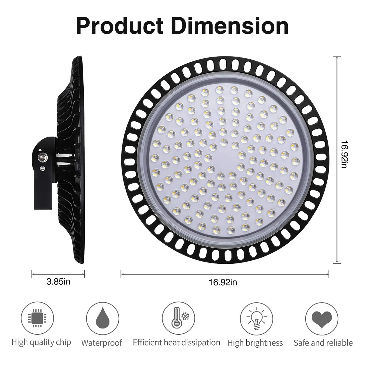 10Stück 500W LED Strahler Industrielampe,50000LM UFO LED Werkstattlampe,Hallenstrahler 6500K Kaltweiß Hallenbeleuchtung, LED High Bay Licht für Garage Werkstätten Fabrikhallen