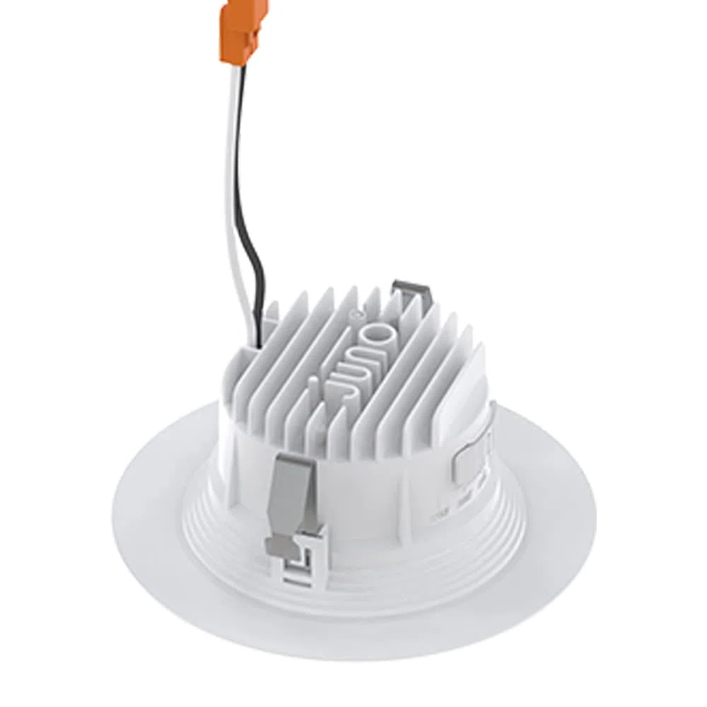 Juno RB4 SWW5 CP6 MW M2 RetroBasics Downlight Trim Kit, umschaltbare LED Weiß, Leitblechverkleidung, umschaltbare CCT, 2700K, 3000K, 4000K und 5000K, 10,2 cm, 6er-Pack, mattweiß