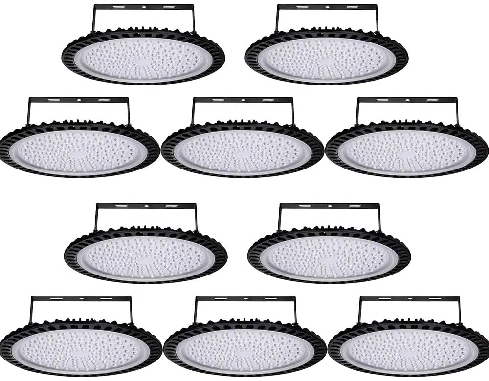 10Stück 500W LED Strahler Industrielampe,50000LM UFO LED Werkstattlampe,Hallenstrahler 6500K Kaltweiß Hallenbeleuchtung, LED High Bay Licht für Garage Werkstätten Fabrikhallen