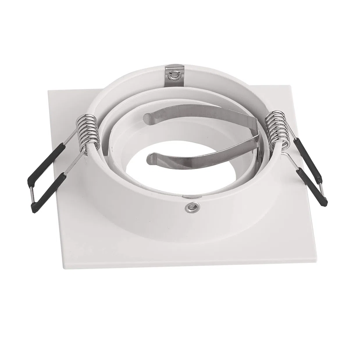 10x LED Einbaustrahler Set eckig weiß 5 Watt kaltweiß 230 Volt flach (30mm) - Einbauleuchte schwenkbar aus Aluminium - 80mm Bohrloch Einbau-Spot Decken-Strahler