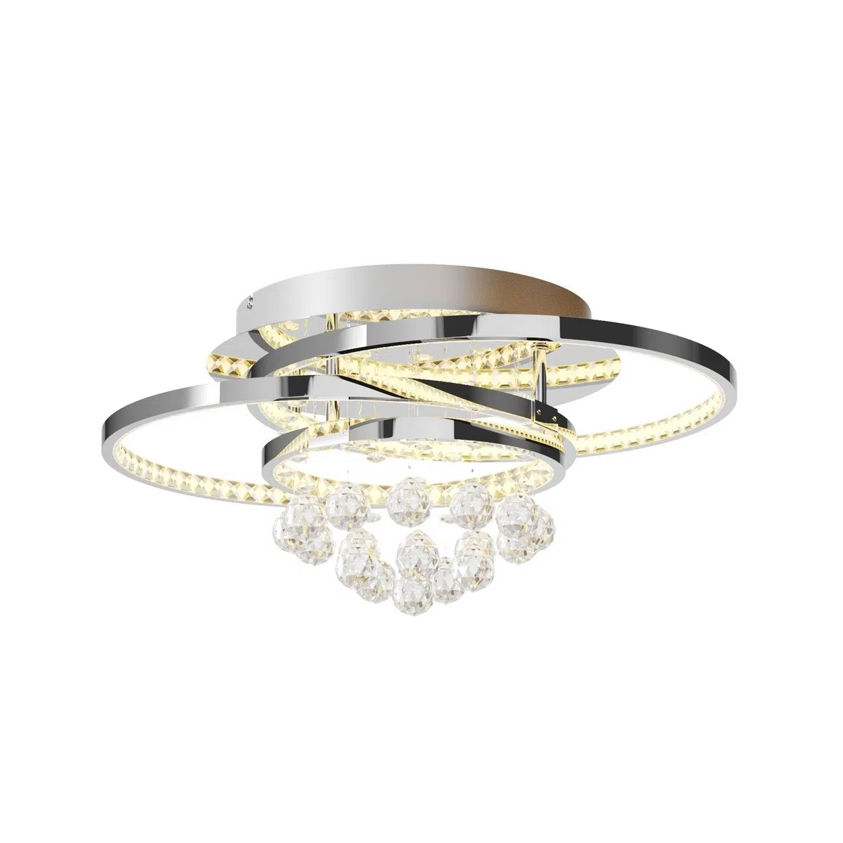 Lucande LED Deckenlampe Kristall dimmbar, Kronleuchter Deckenleuchte 37,8W Wohnzimmerlampe Schlafzimmerlampe Esszimmerlampe Büro Flurlampe