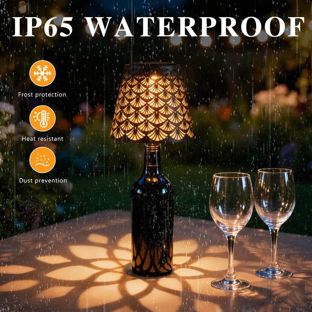LED Flaschenlampe Aufsatz Solar - Flaschenlampe Aufsatz LED Aufladbar | Solar Flaschenlicht Outdoor Warmweiß | Weinflaschenlampe Zubehör Für Garten Terrasse Party (A)