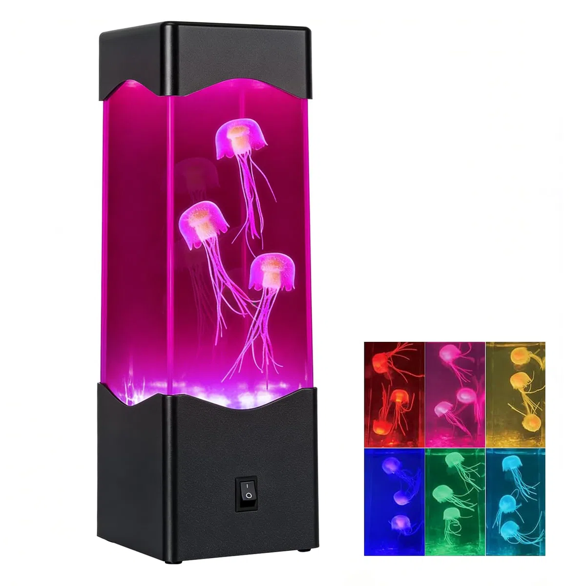 Quallen Lampe Lavalampe, LED Quallenlampe Jellyfish Lamp mit Farbwechsel, 23x7.5x7.5cm Wasserdichte Quallen Aquarium Stimmungslampe, Deko für Wohnzimmer, Geschenk für Männer Frauen Kinder Erwachsene